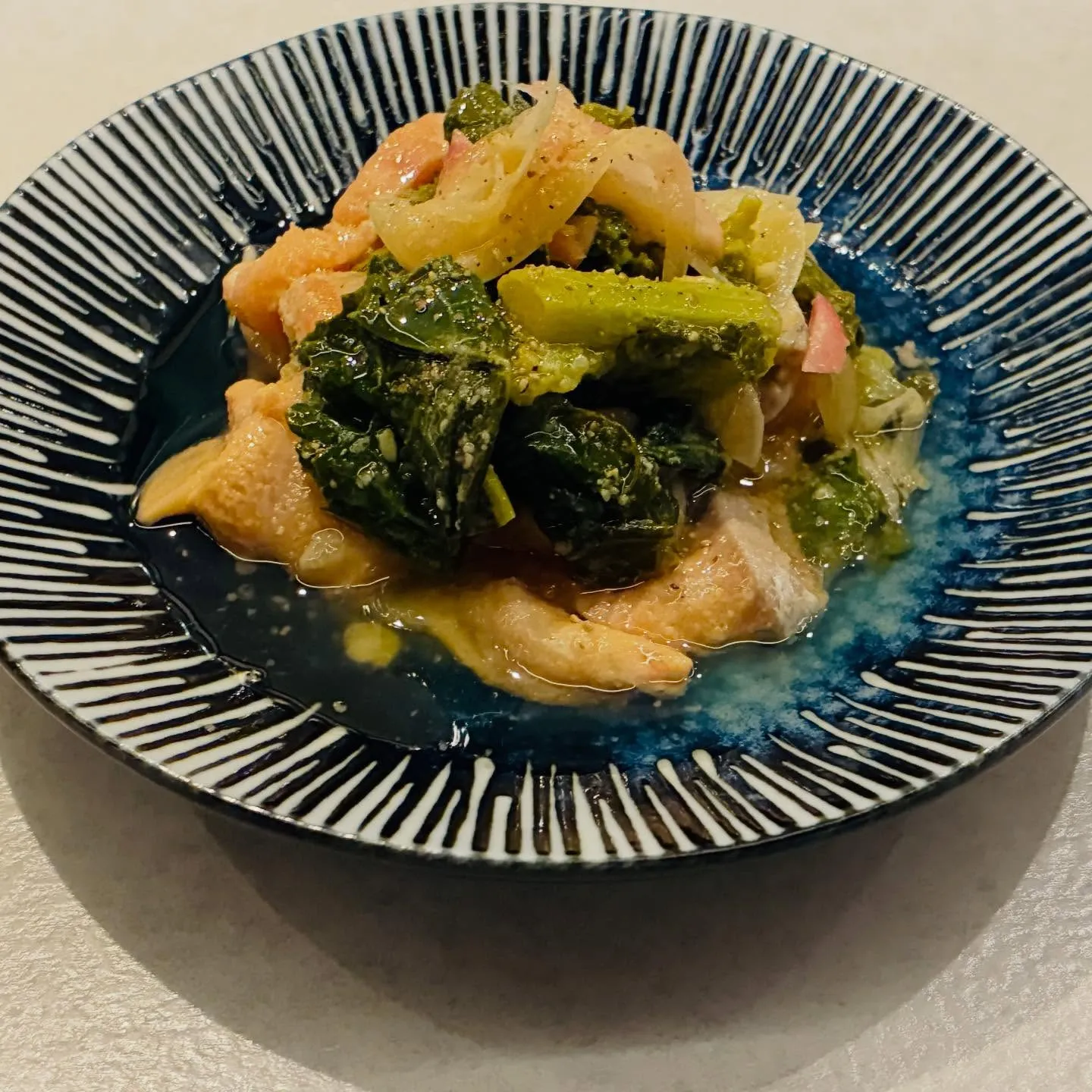 【サーモンと菜の花のジンジャーマリネ】もも吉/吉祥寺/日本酒...