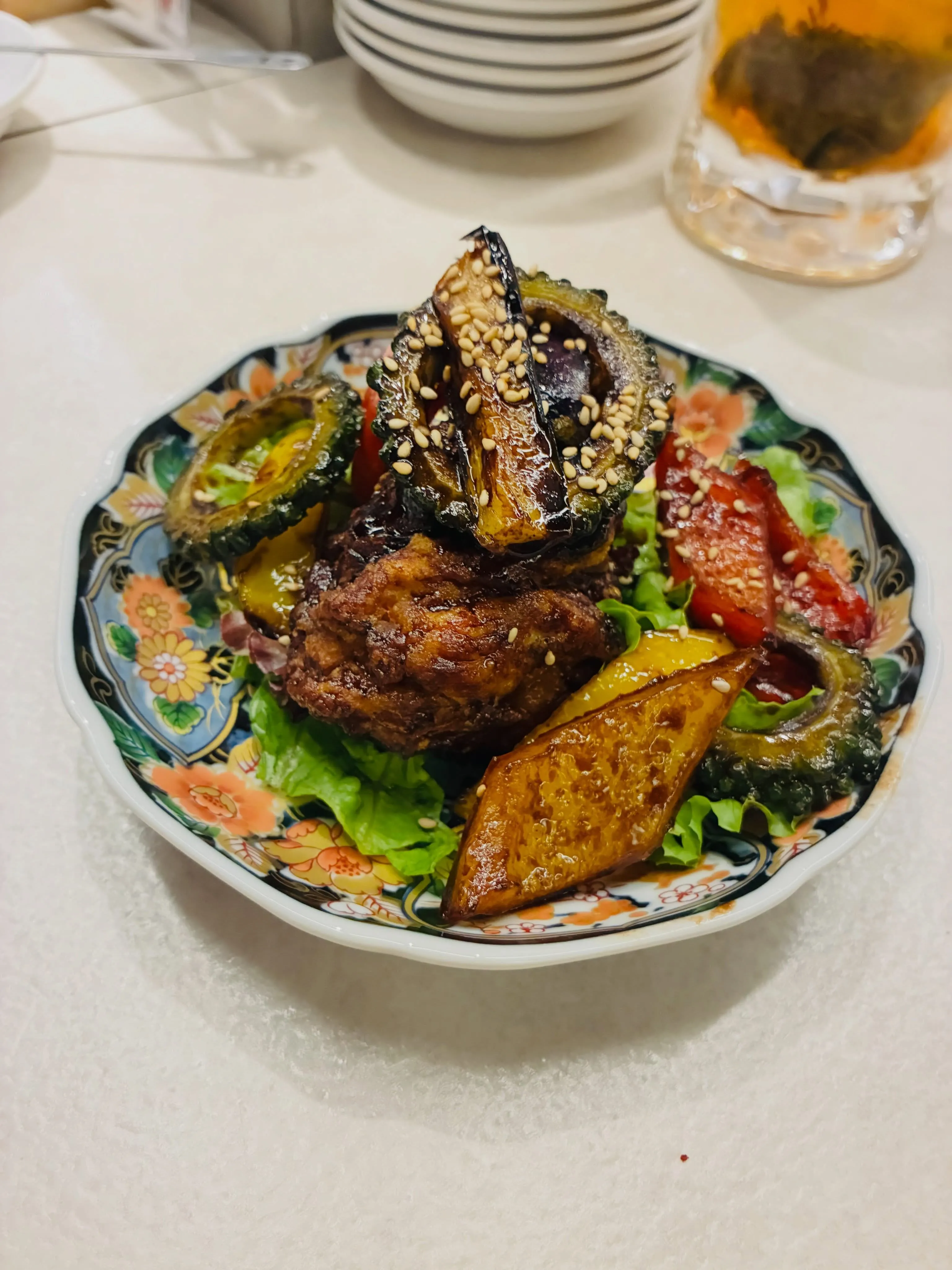 【夏野菜の酢鶏】