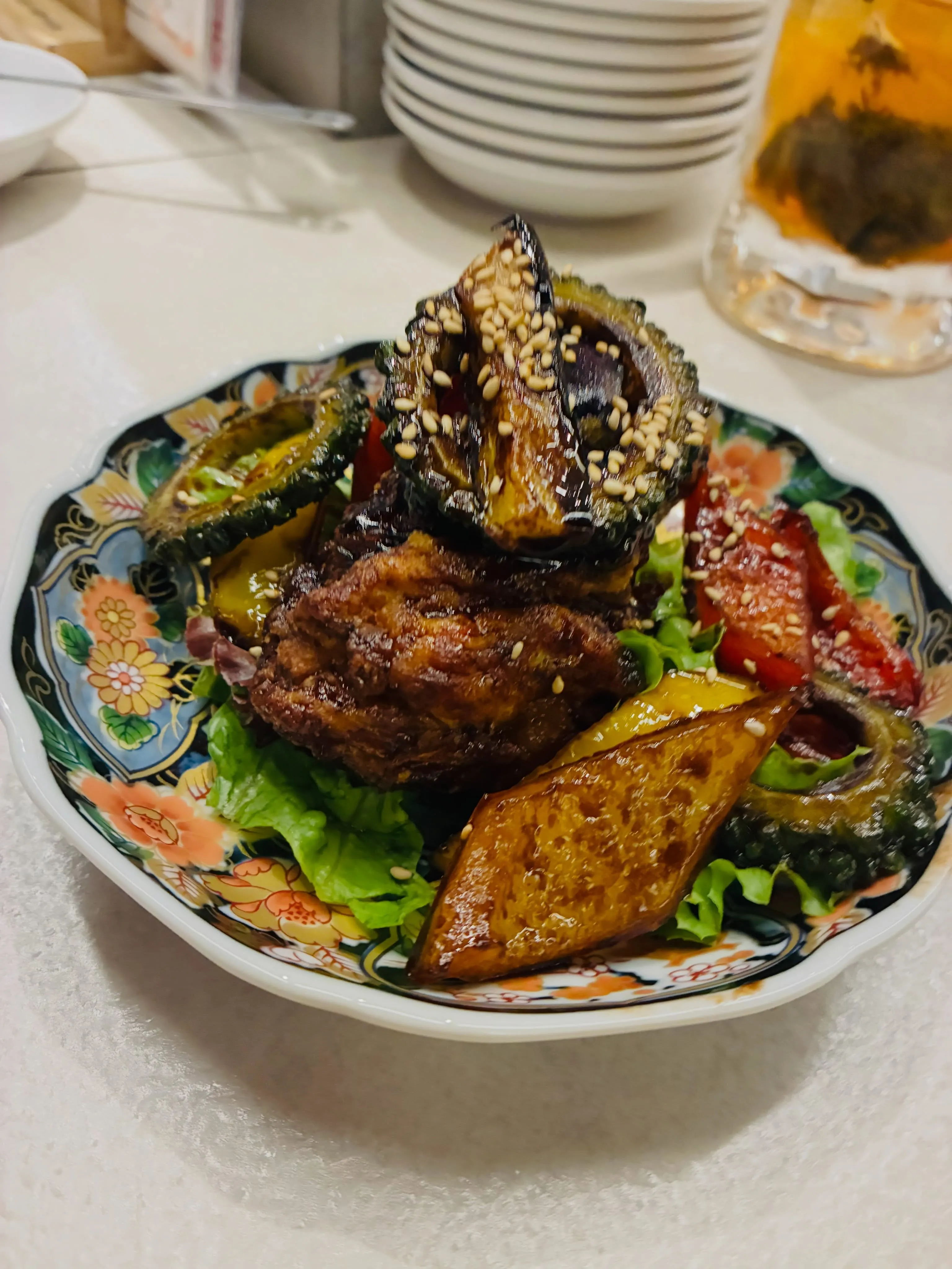 【夏野菜の酢鶏】