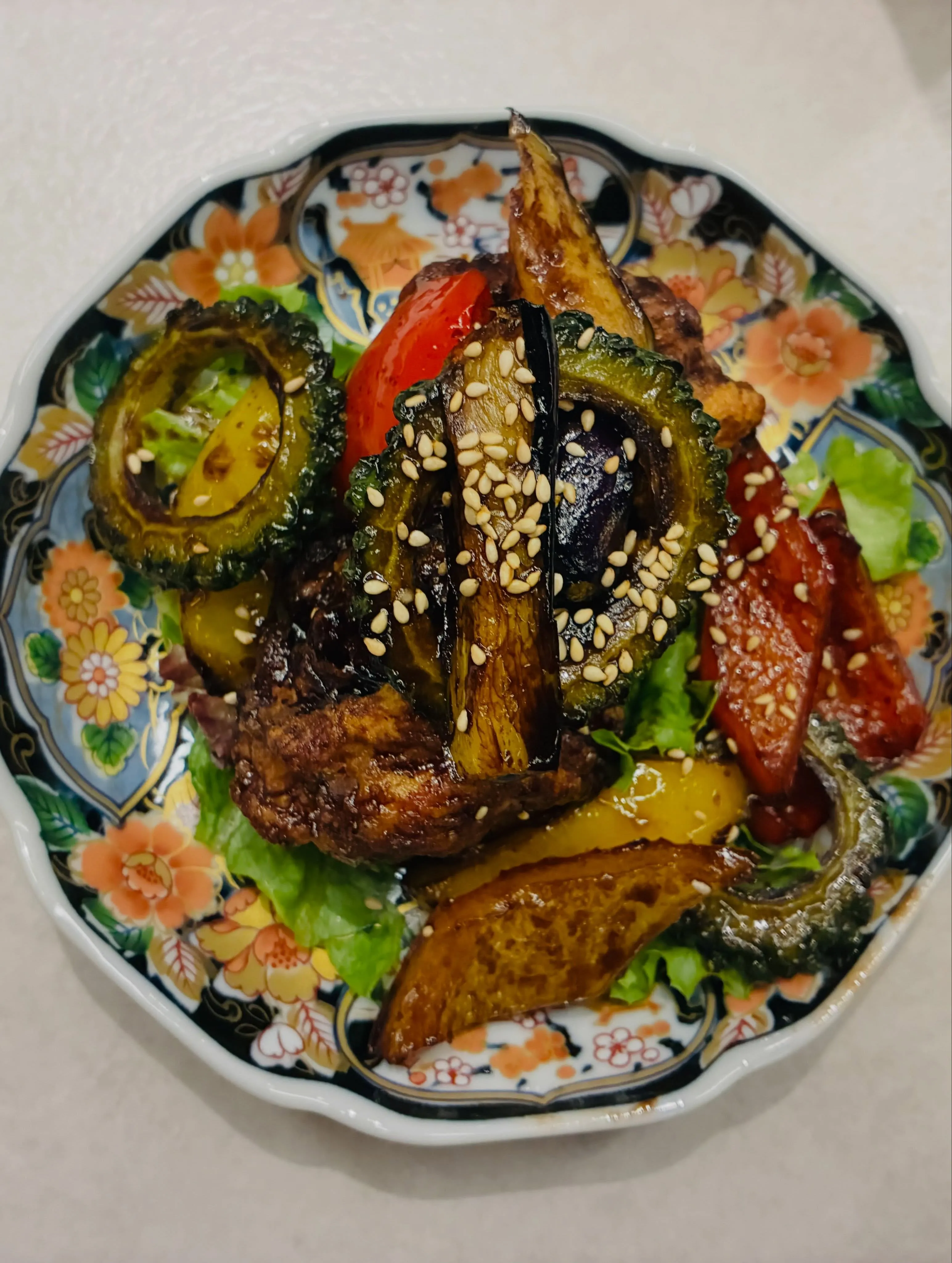【夏野菜の酢鶏】