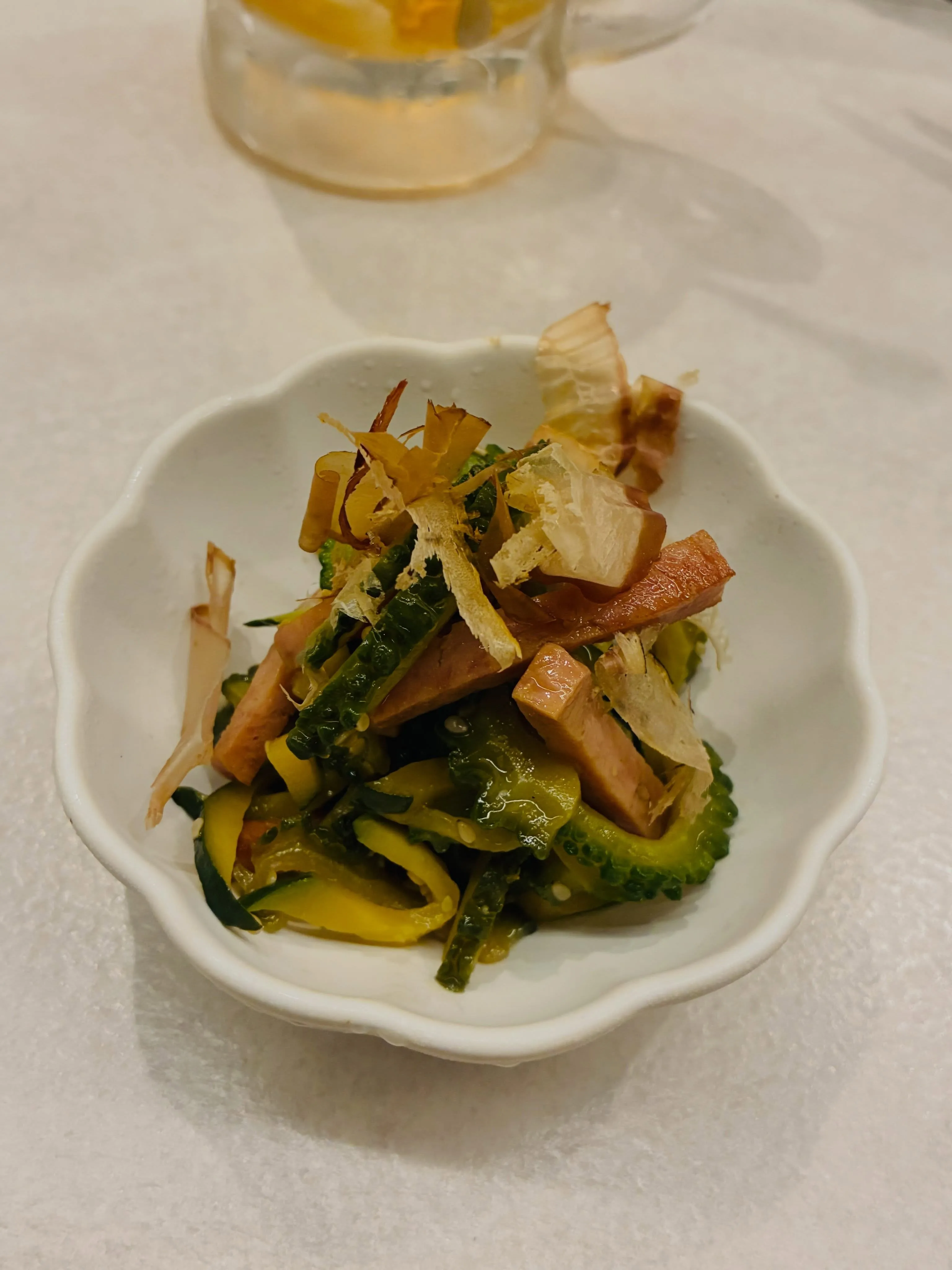 【ゴーヤとズッキーニとスパムのキンピラ】